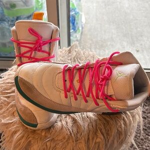 Jordan Kids White and Pink Sneakers